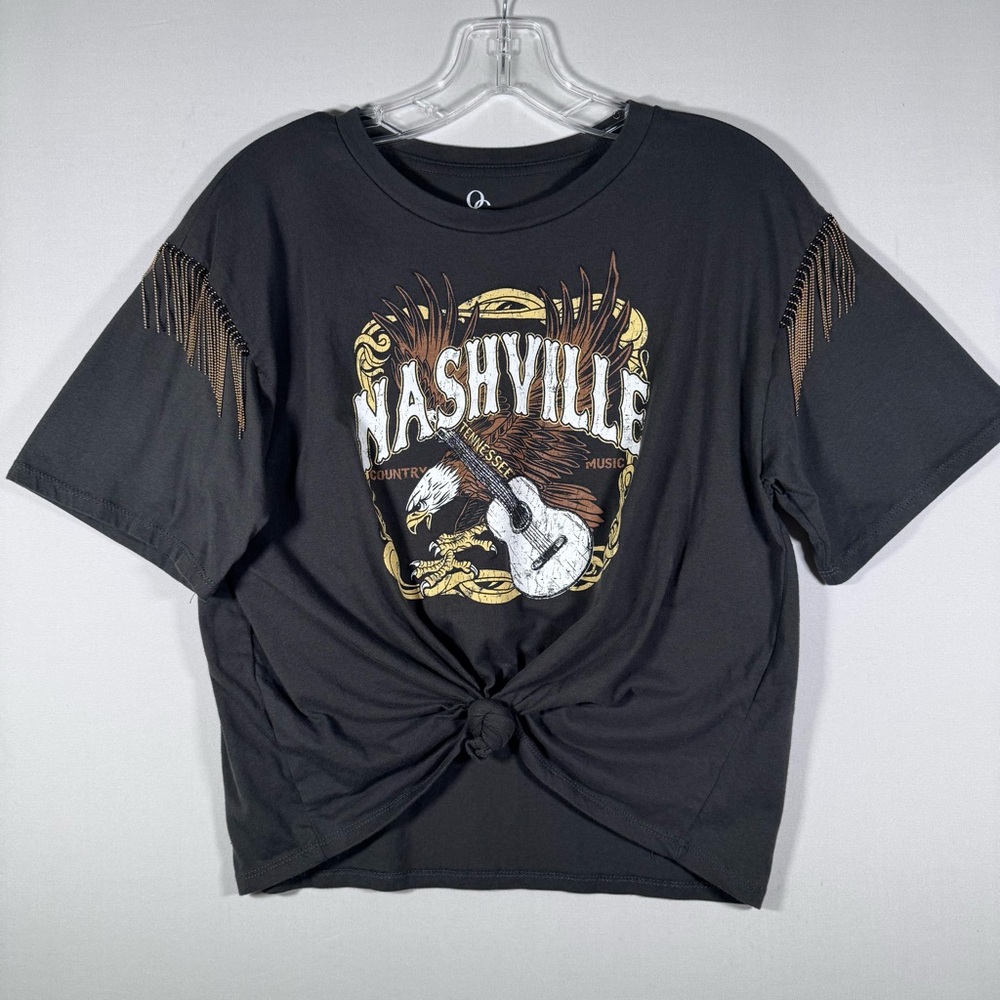 Country Cowgirl Nashville Western Music Short Sleeve T-Shirt L Retro Cropped